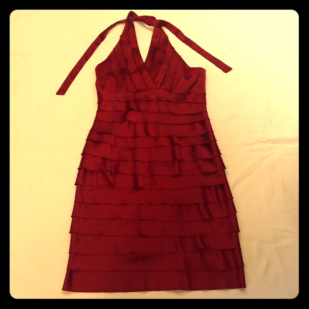 Scarlett Nite Red Mini Halter Dress